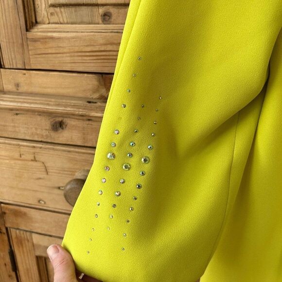 Clara Clara by Vinette Size 14 Neon Yellow Lime Green Blazer Evening Jacket - Picture 9 of 15
